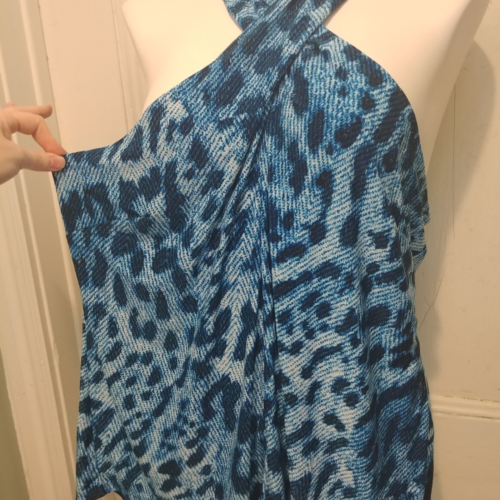 NWT INC International Halter Neck Animal Print Top - Picture 4 of 9
